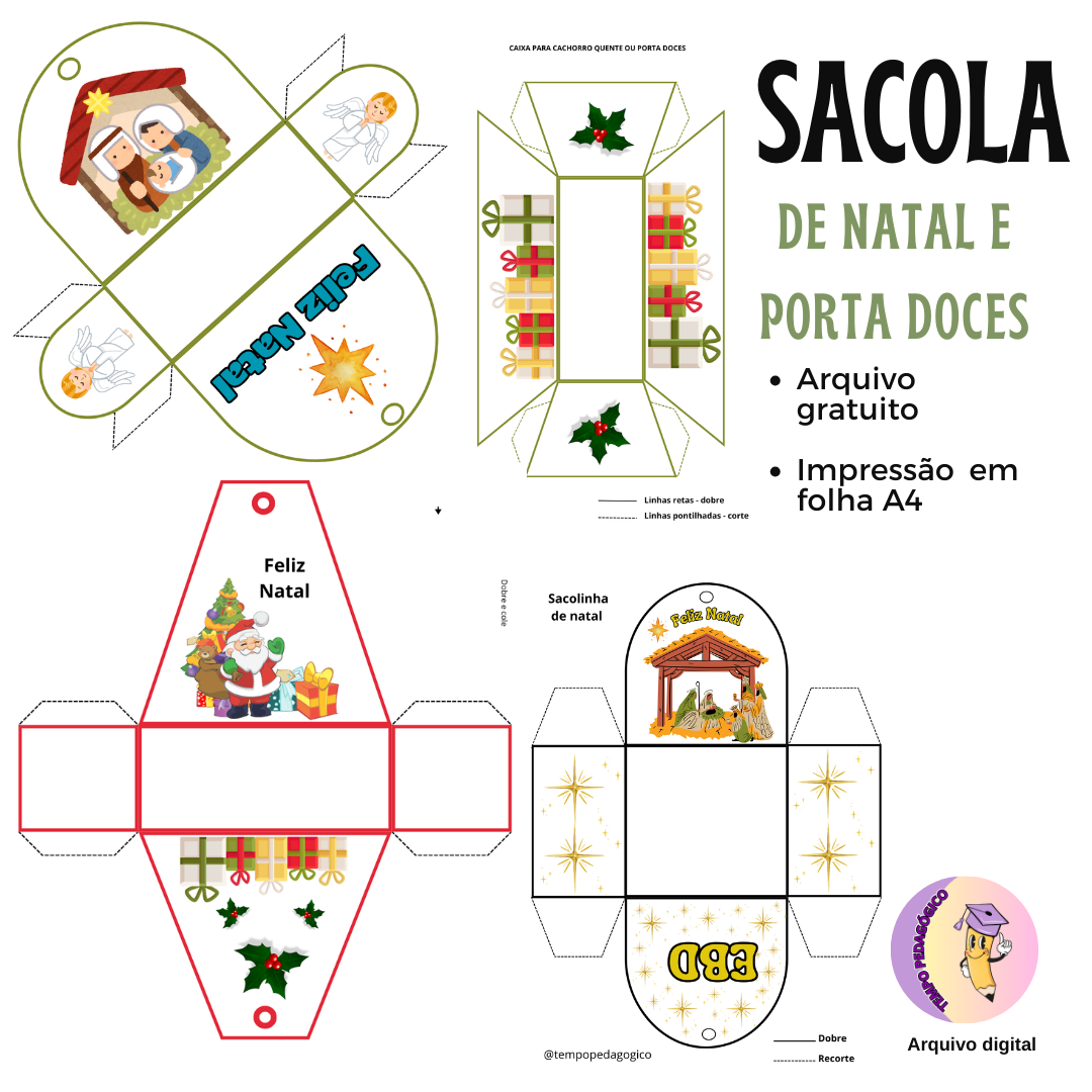Sacolinhas decoradas para doces no Natal