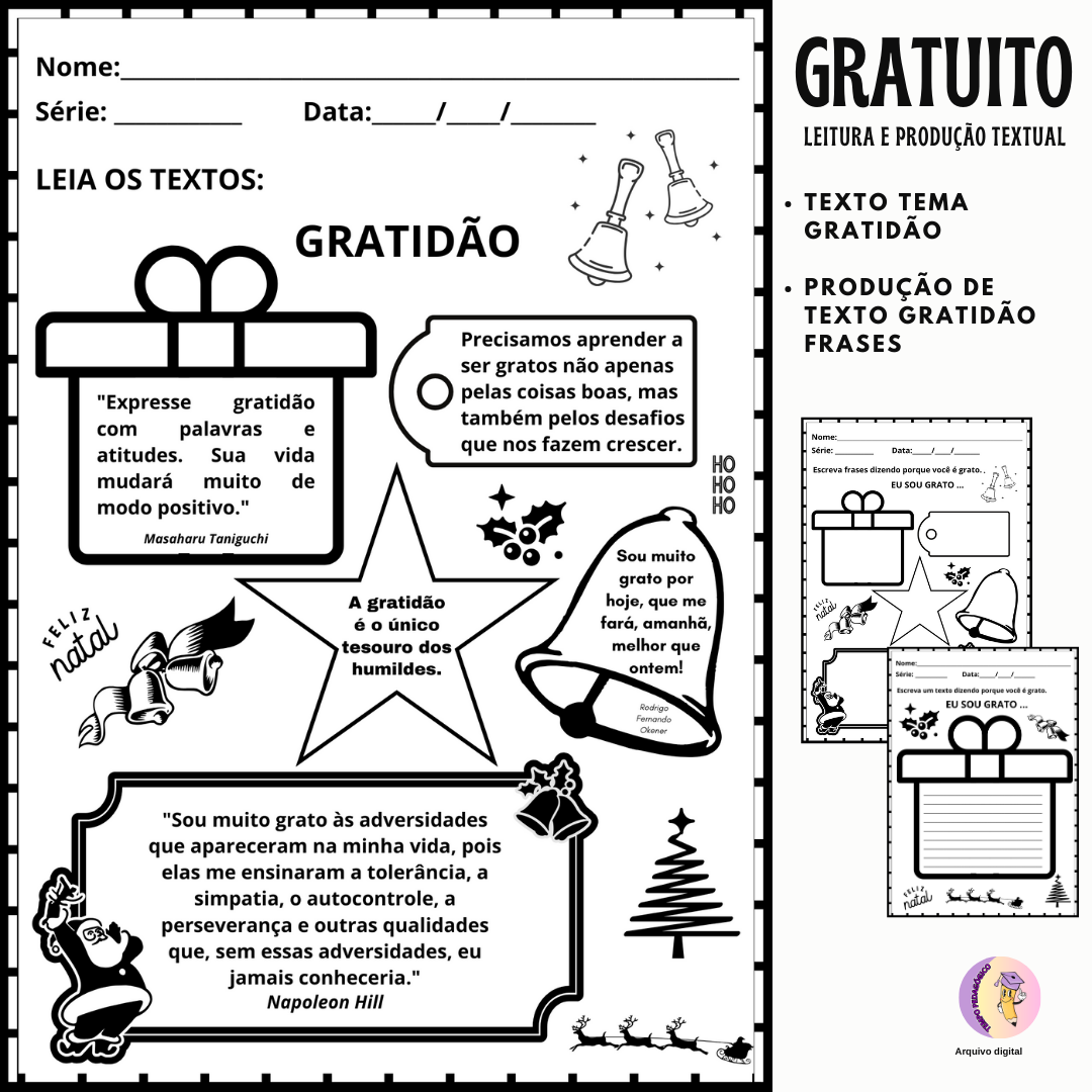 Texto e Produção Textual - Tema Gratidão