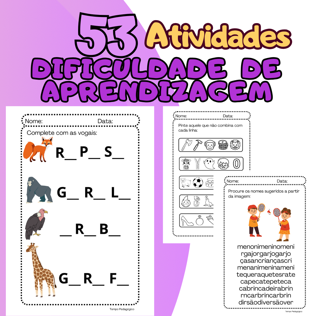 53 Atividades - Dificuldade de Aprendizagem