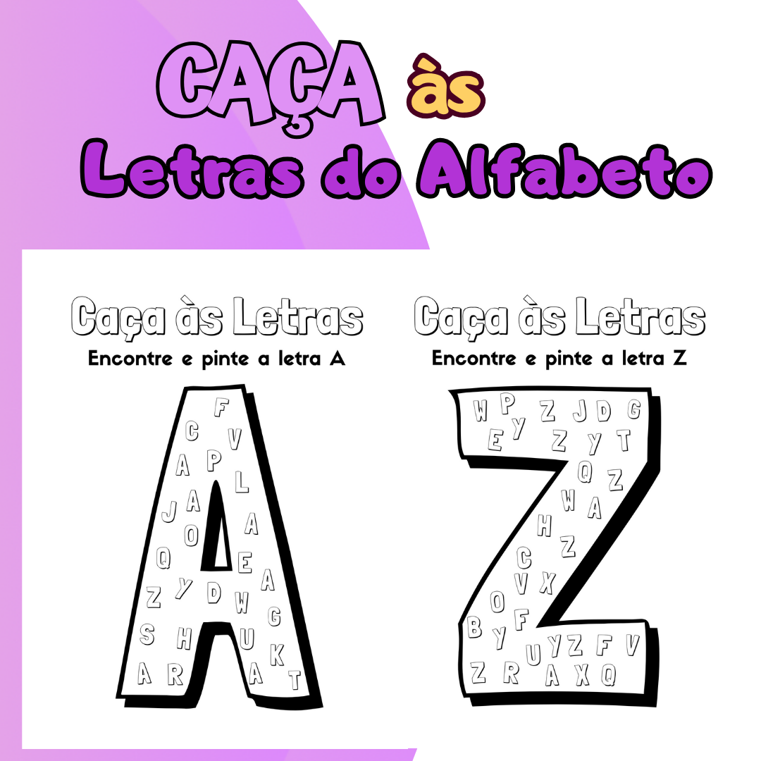 Caça às Letras do Alfabeto - Atividade diária