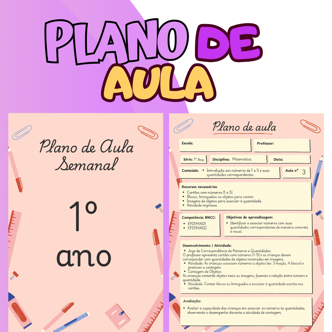Plano de Aula Semanal 1º Ano - 1º BIMESTRE