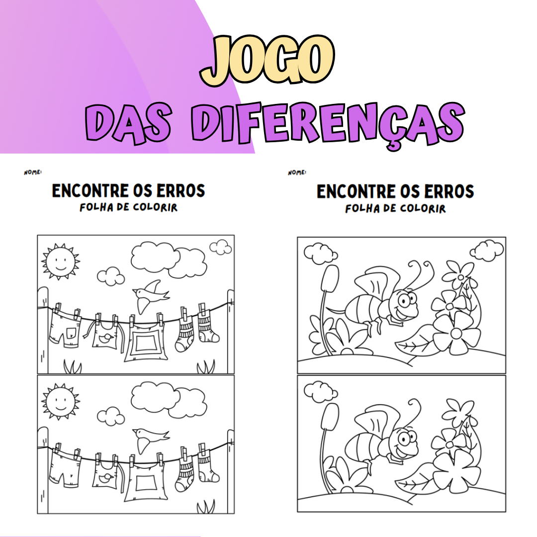 Jogo das Diferenças para Colorir
