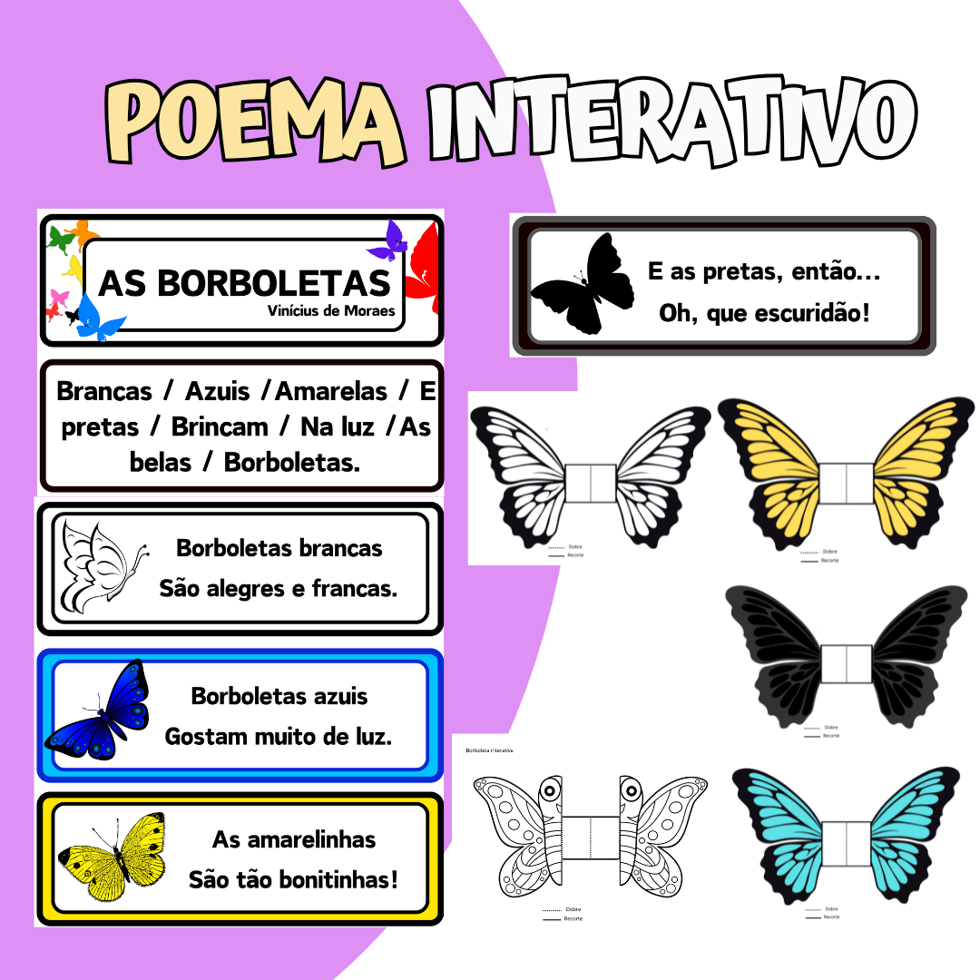 BORBOLETAS INTERATIVAS PARA POEMA