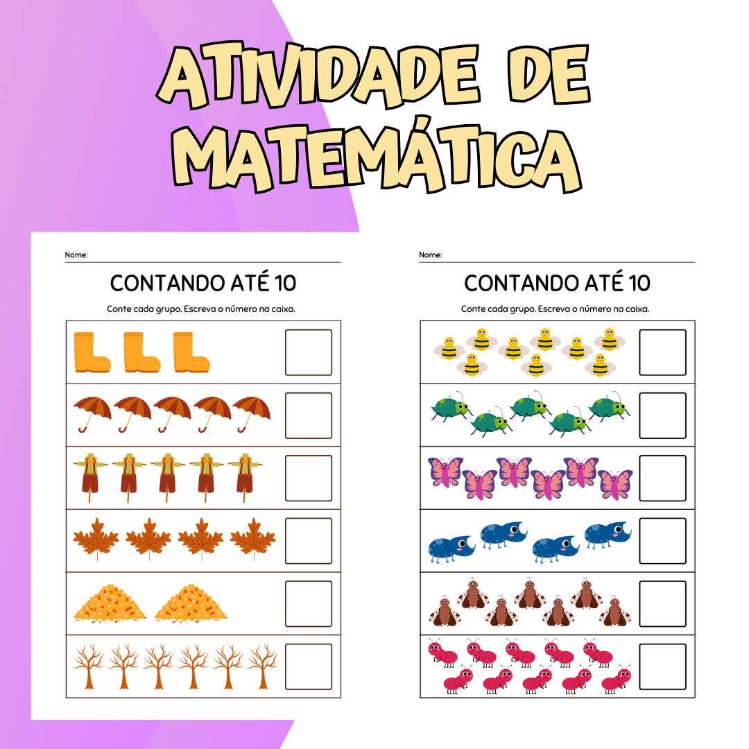 Contando até 10 - Atividade de Matemática Infantil