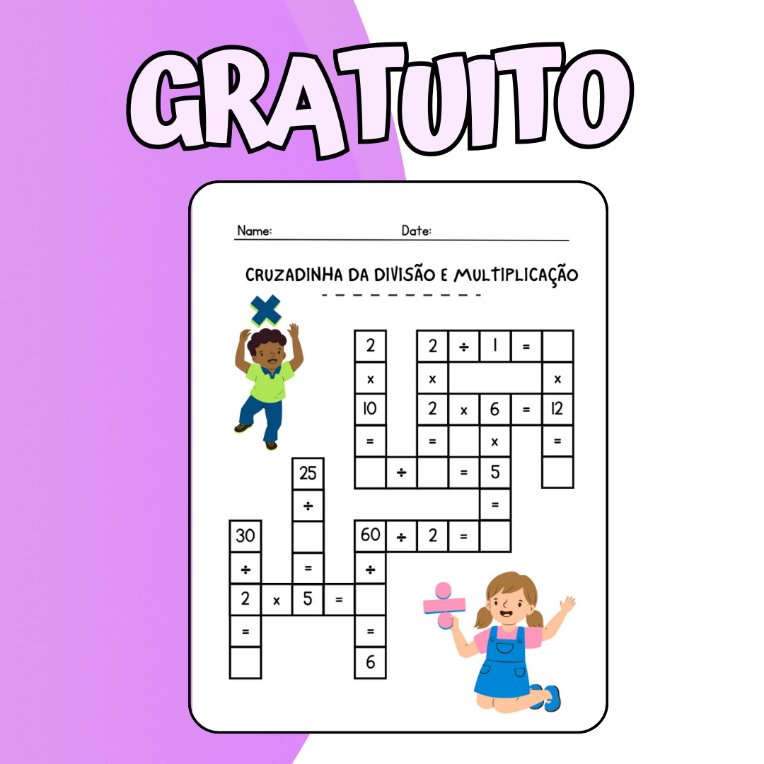Atividade: Cruzadinha da divisão e Multiplicação