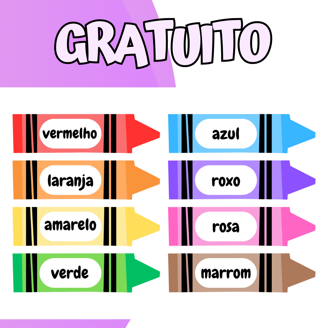 Flashcards Pequenos em Cores de Giz de Cera