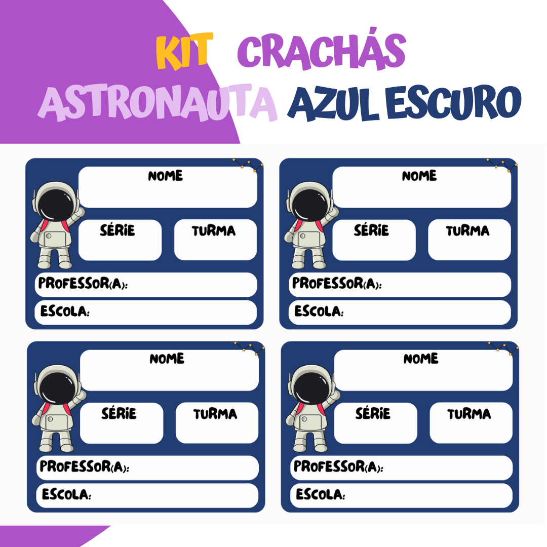 Crachá Astronauta Azul Escuro 