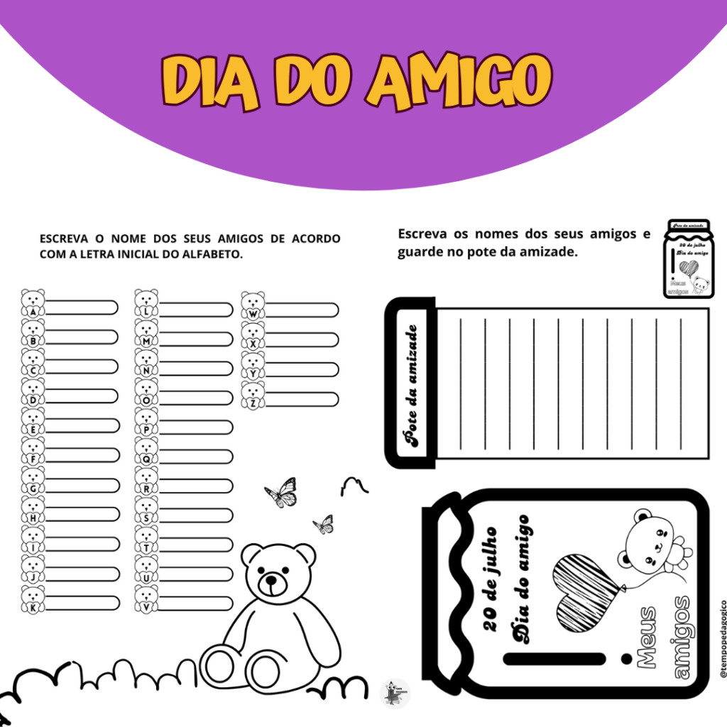 Atividade para o dia do amigo e da amizade – Tempo Pedagógico