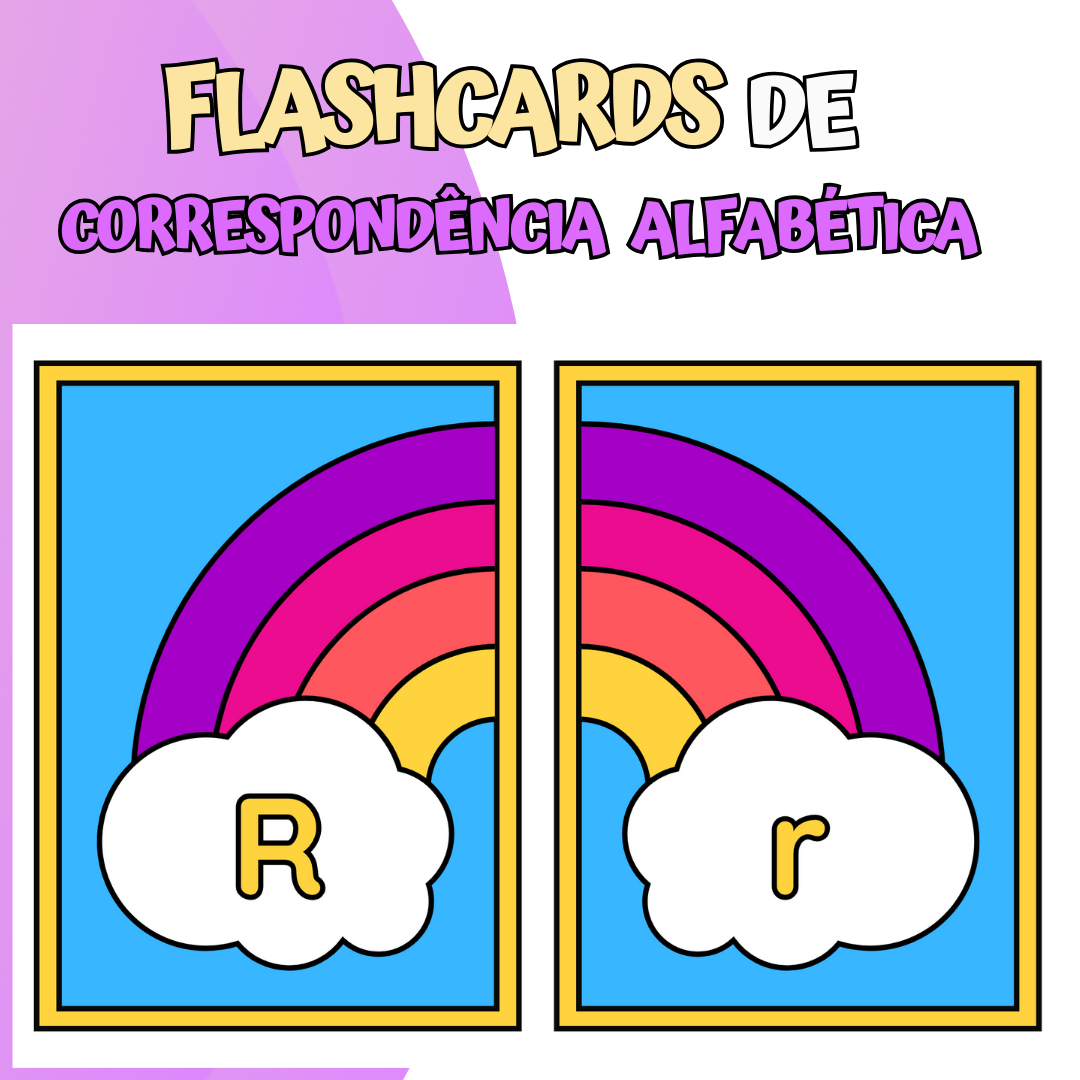 Flashcards Correspondentes ao Alfabeto Maiúsculo e Minúsculo