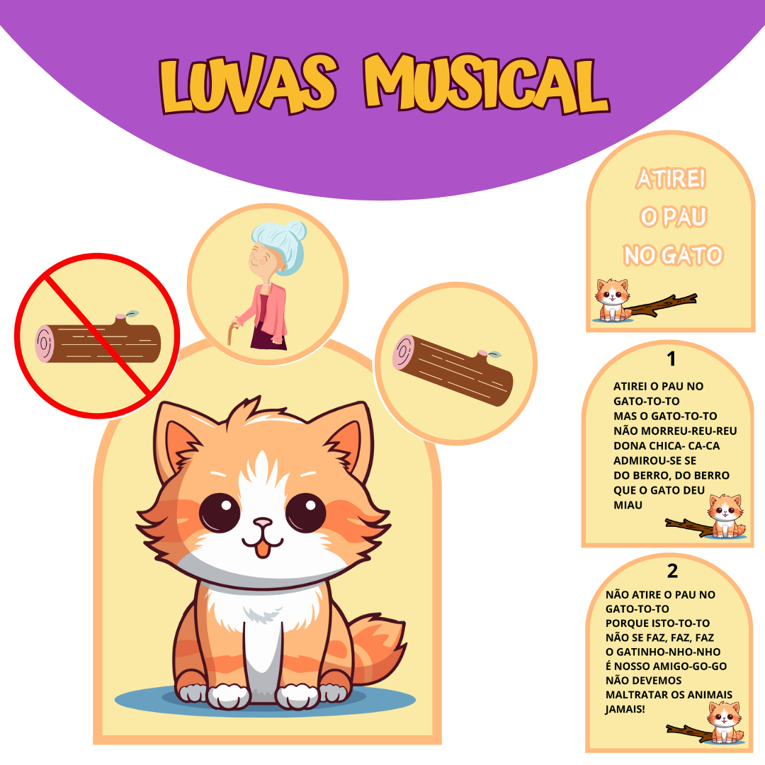 LUVA MUSICAL ATIREI O PAU NO GATO