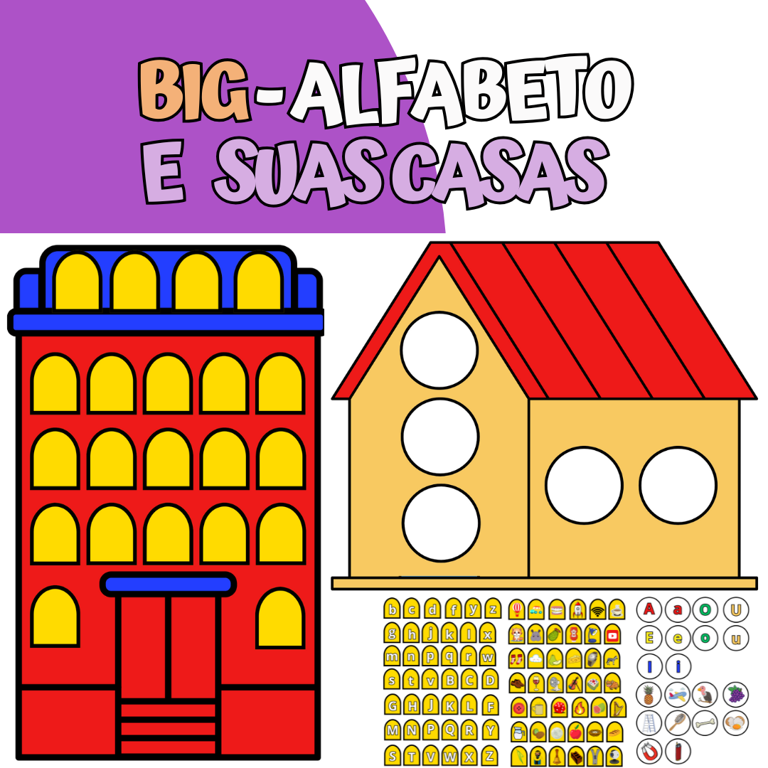 BIG - Alfabeto e Suas Casas Colorido Pareamento Letra Imagem