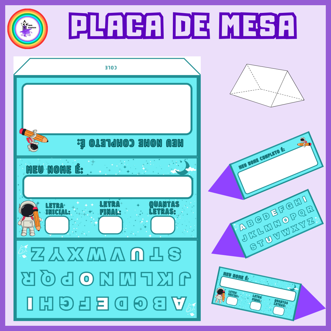 PLACA DE MESA ALFABETIZAÇÃO - 1° ANO