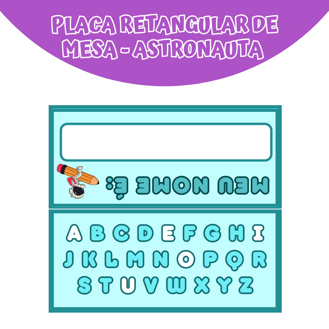 PLACA RETANGULAR DE MESA - ASTRONAUTA