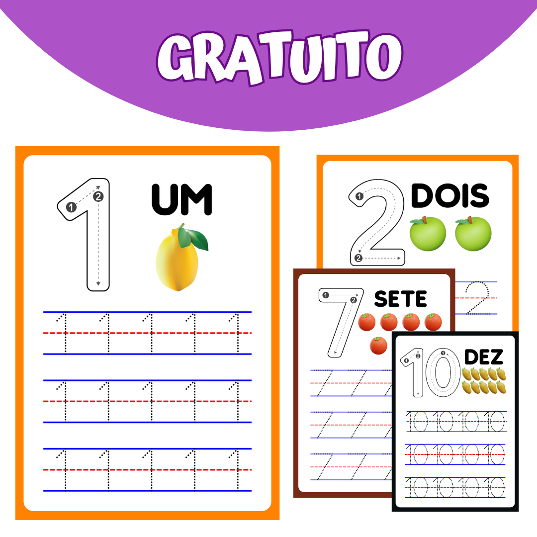Cartões de Percurso - Números de 1 a 10