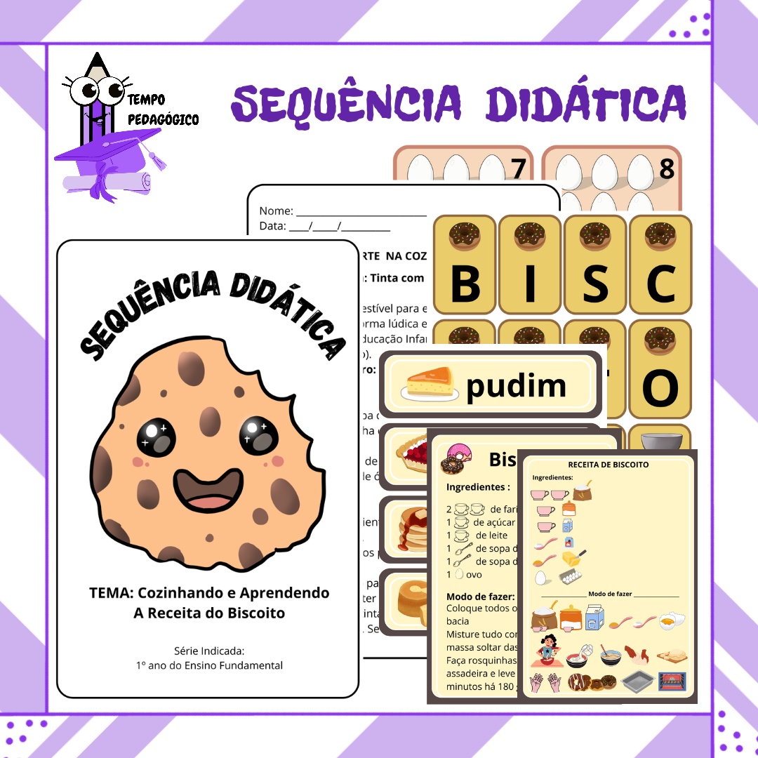 KIT SEQUÊNCIA DIDÁTICA - TEMA: Cozinhando e Aprendendo – A Receita do Biscoito