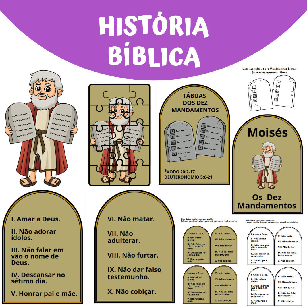 Recurso Visual e Atividade: Os Dez Mandamentos