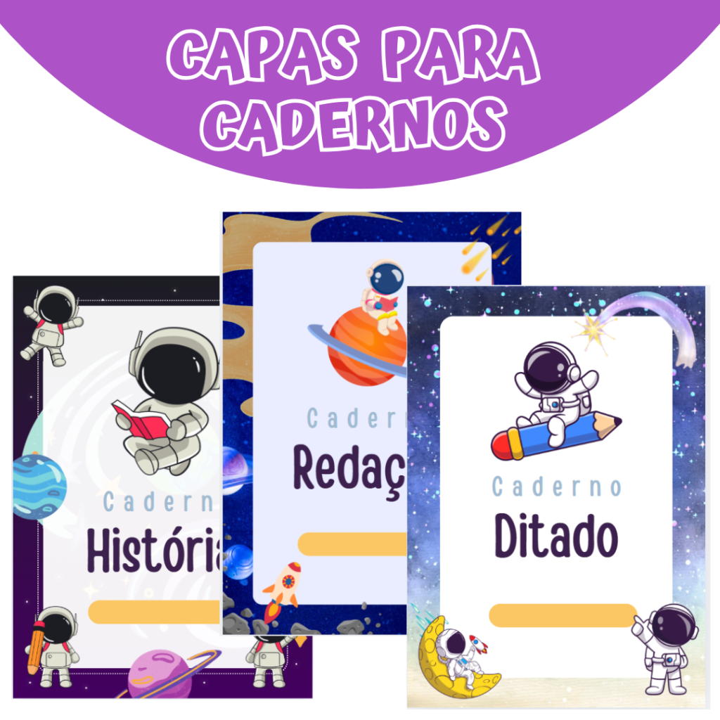 Capa de Caderno A4 – Astronauta – Tempo Pedagógico