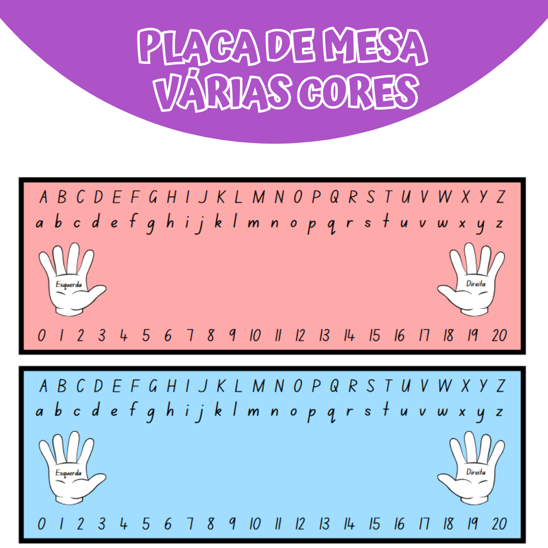 Placas de Identificação de Mesa Várias Cores