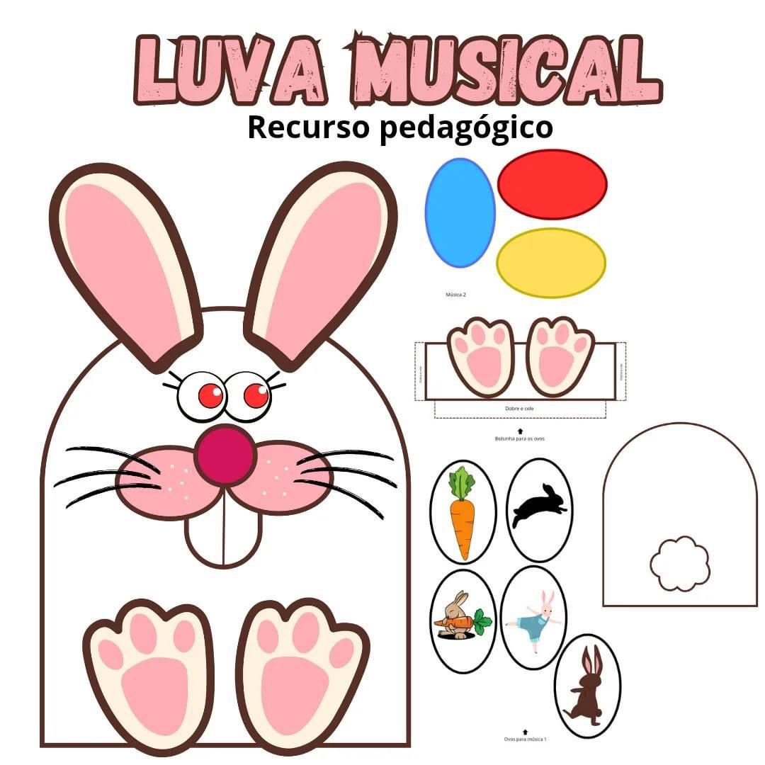 LUVA MUSICAL COELHINHO DA PÁSCOA