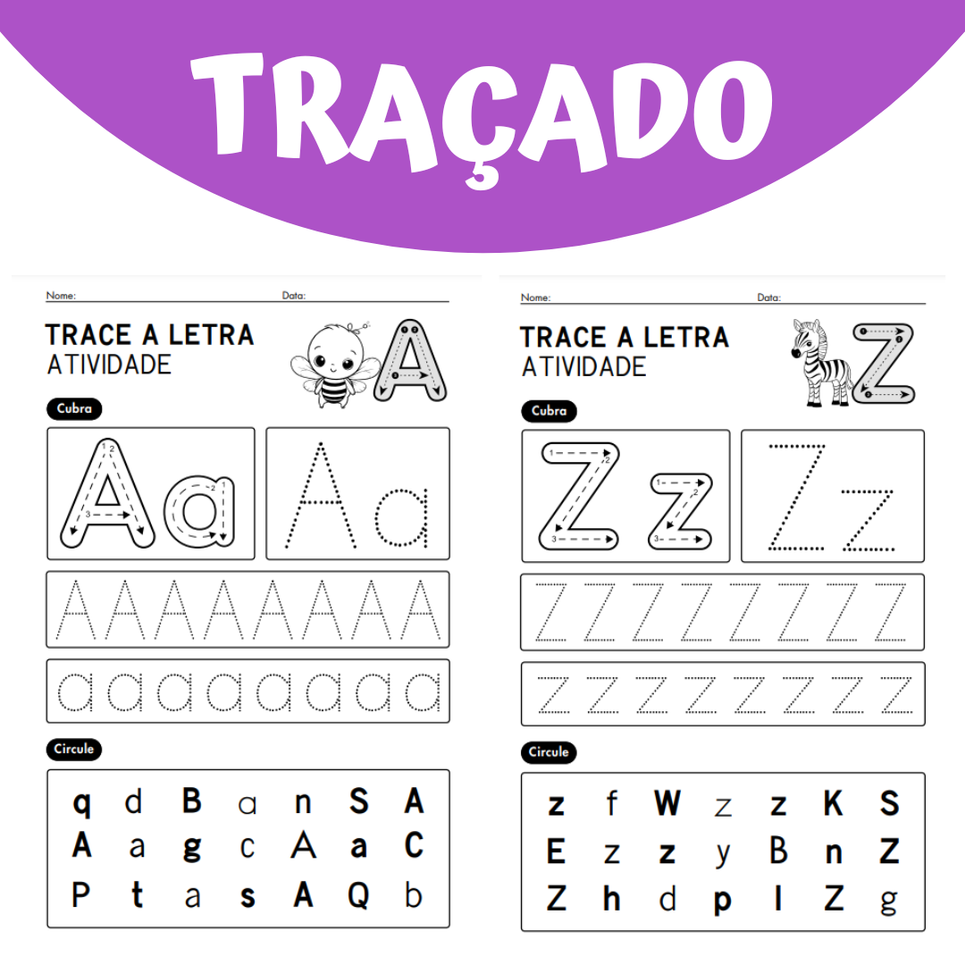 Atividade: Trace a Letra – Alfabeto Completo