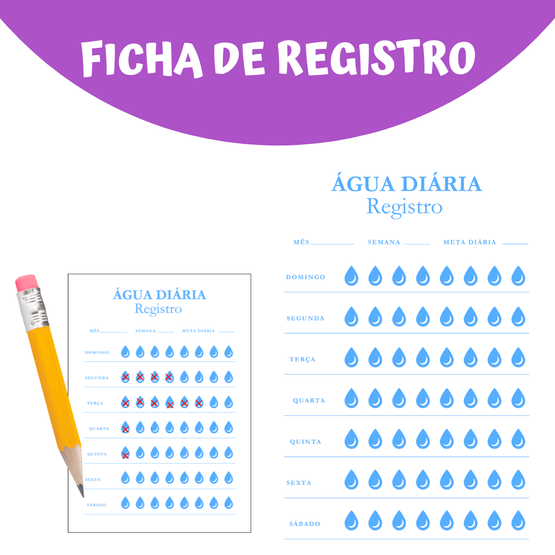 FICHA DE REGISTRO COLORIDA DE INGESTÃO DE ÁGUA