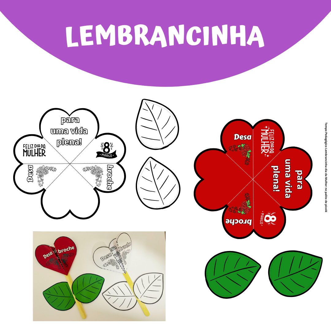 Lembrancinha Dia da Mulher - Flor Coração