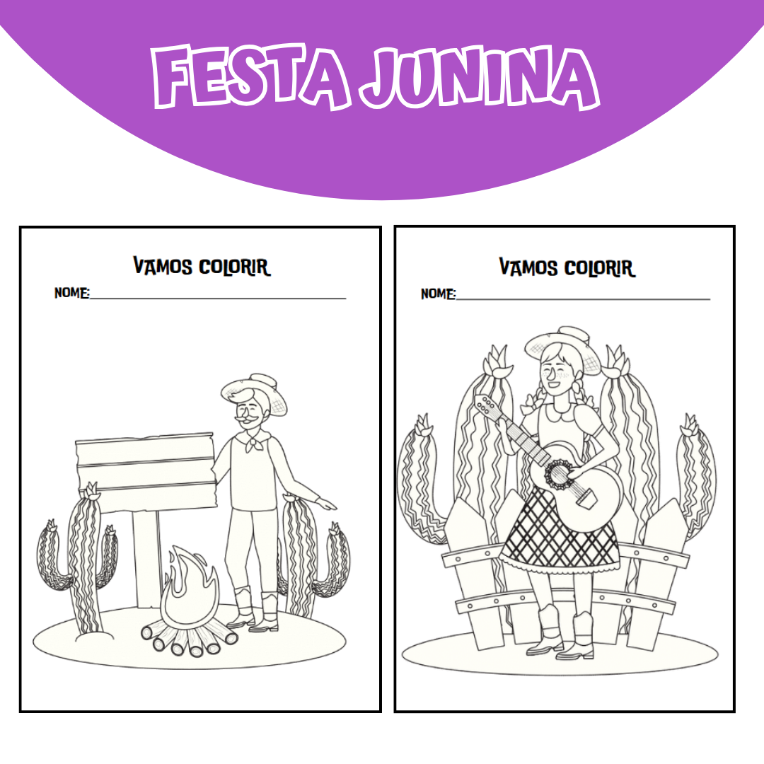 Vamos Colorir: Tema Junino - Ensino Fundamental 2º  ao 5º