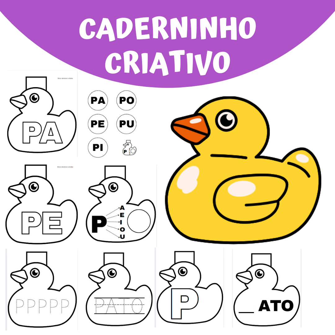 Letra P - CADERNO DO PATO: família silábica