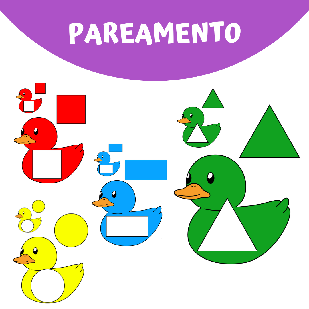 O Patinho Colorido - Formas e Cores em 2 tamanhos