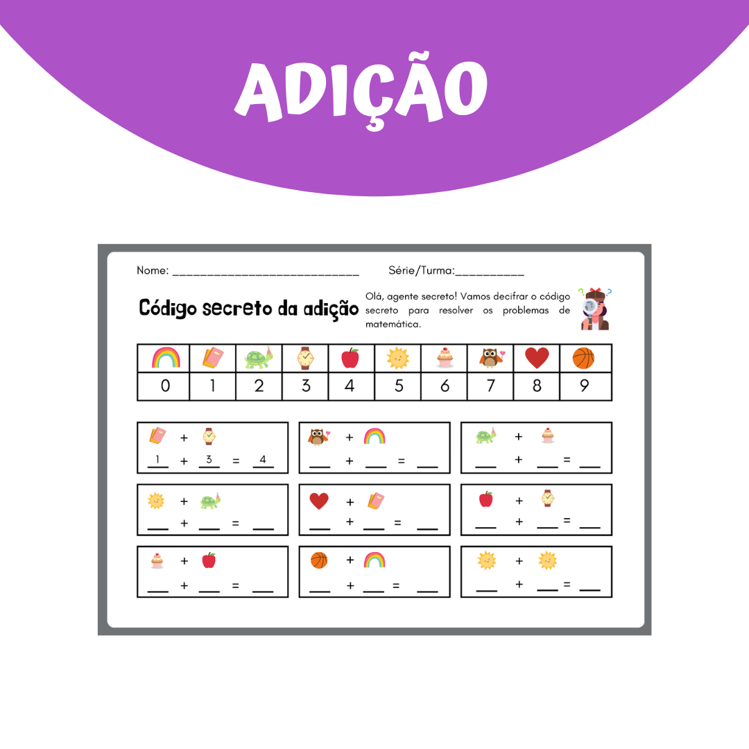 Planilha Código Secreto da Adição
