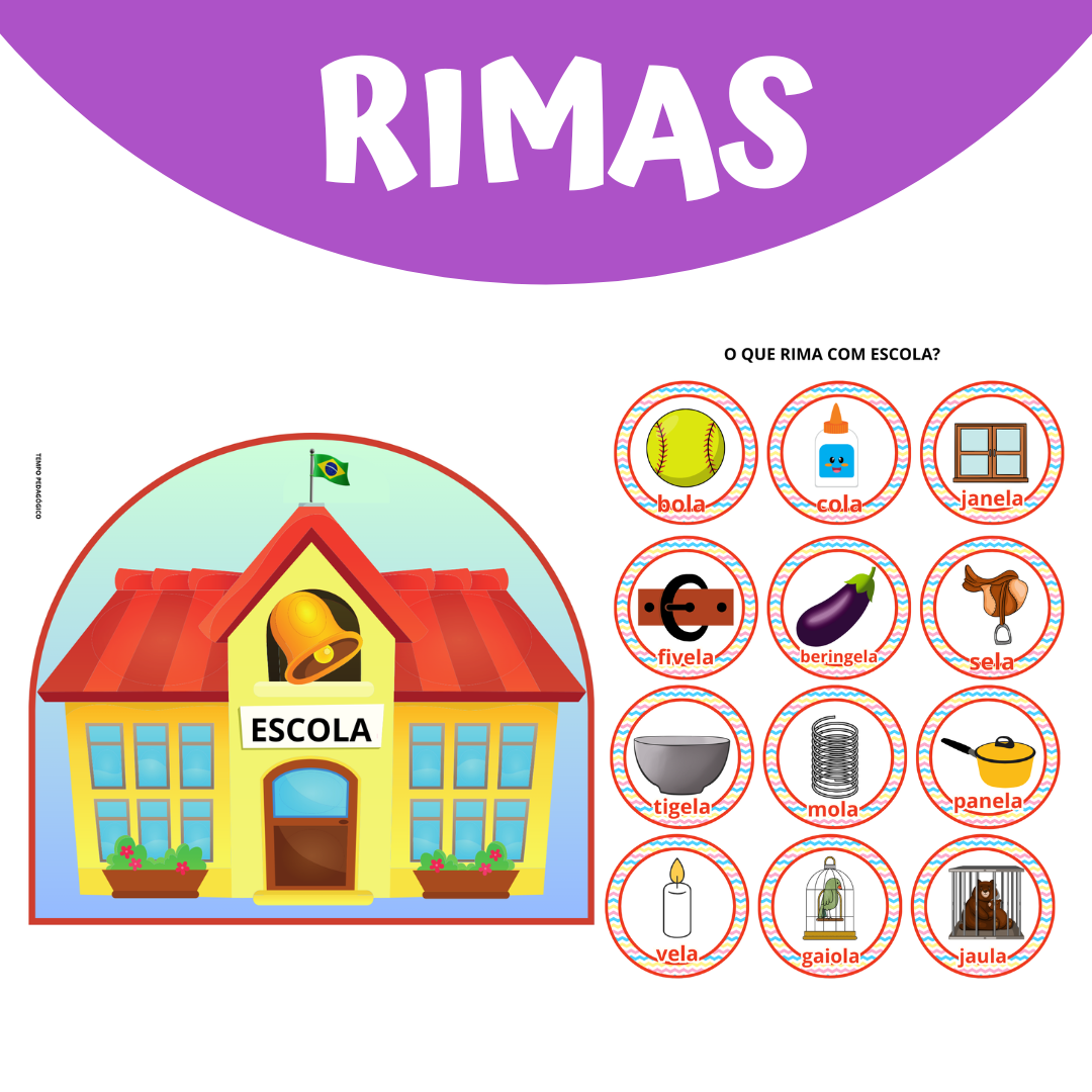 Jogo das Rimas:  O que Rima com a Palavra Escola?