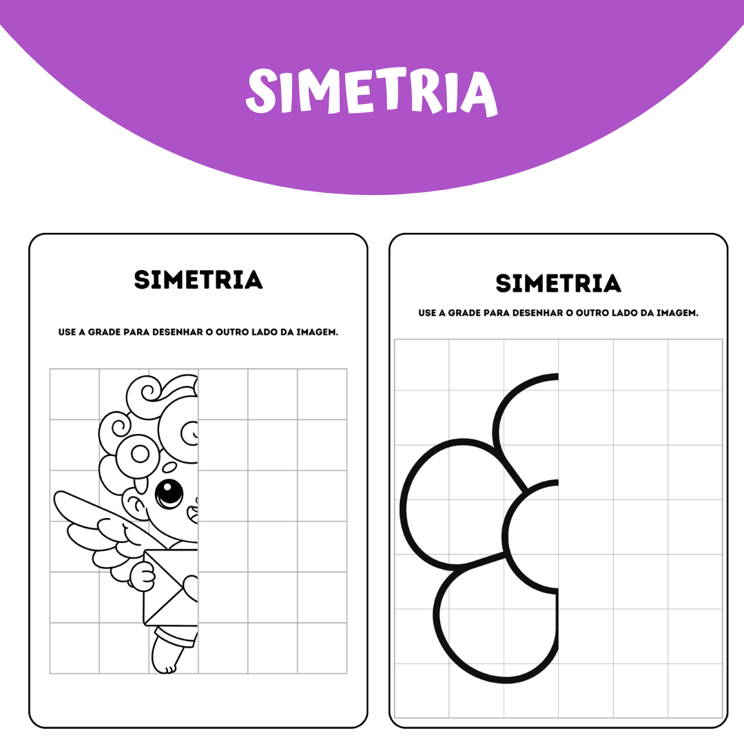 APOSTILA  COM DESENHOS - QUADRICULADOS PARA SIMETRIA
