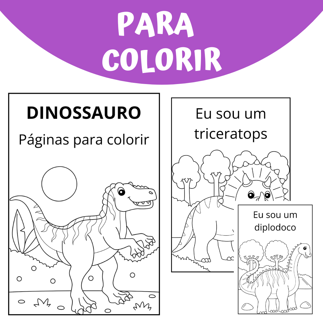 Livro de Colorir Dinossauros - 29 páginas