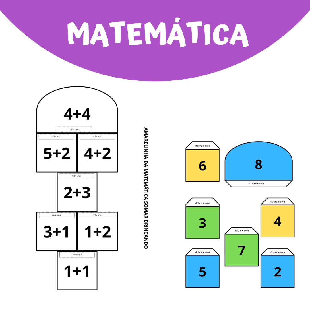 AMARELINHA DA MATEMÁTICA SOMAR BRINCANDO NÚMEROS SIMPLES
