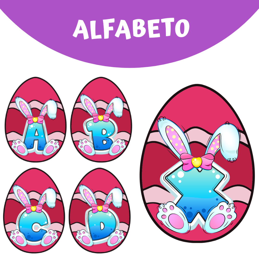 ALFABETO BANDEIRINHA OVO DE PÁSCOA
