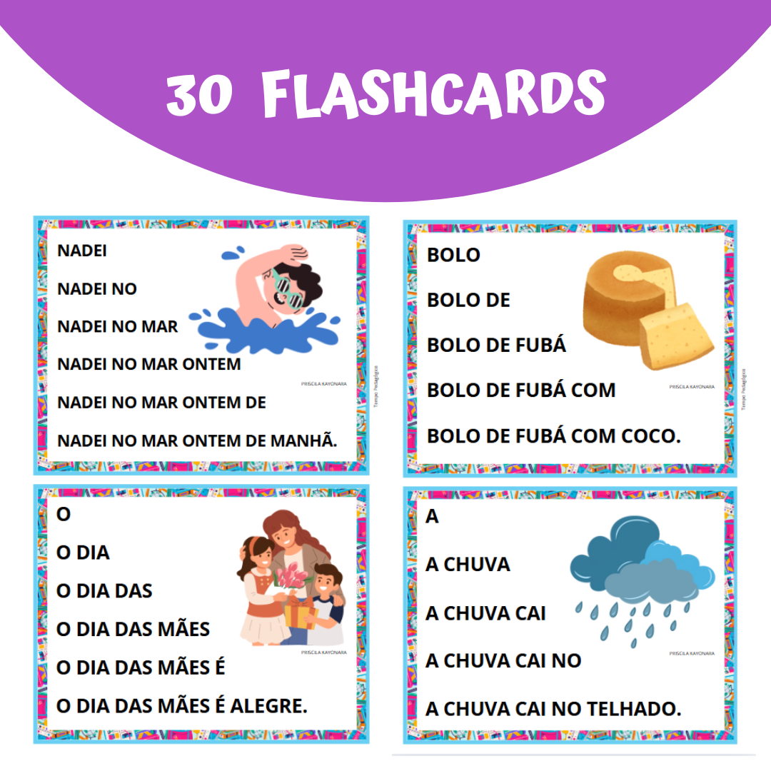 Leitura em Pirâmide - FRASES Longas - Letras  Maiúsculas