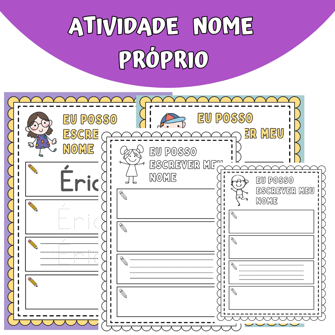 Folha de Atividades para Treino do Nome Próprio