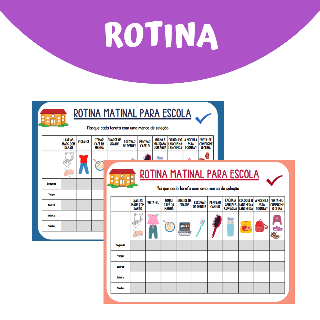 Rotina matinal para a escola