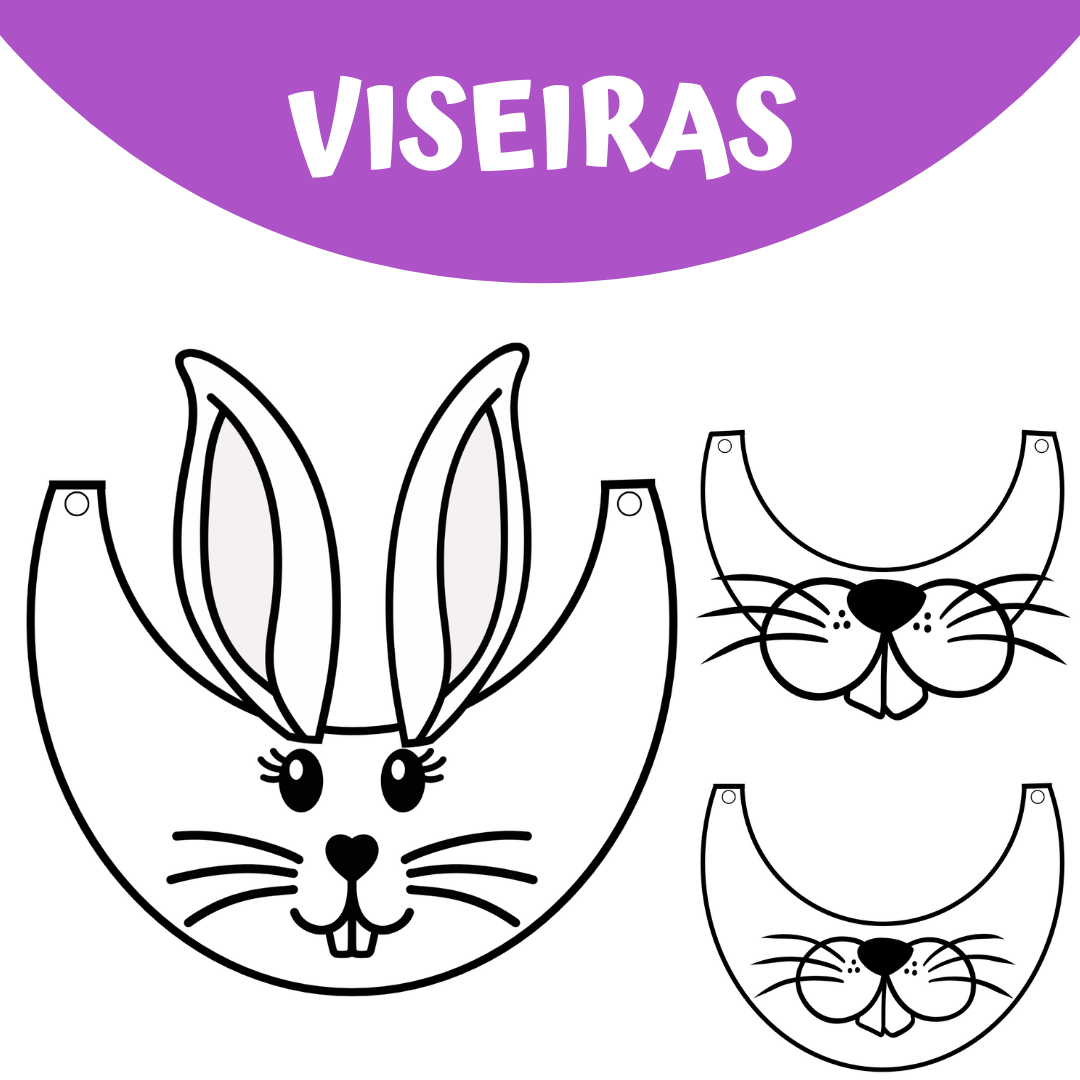 Viseiras Coelhinho para Colorir