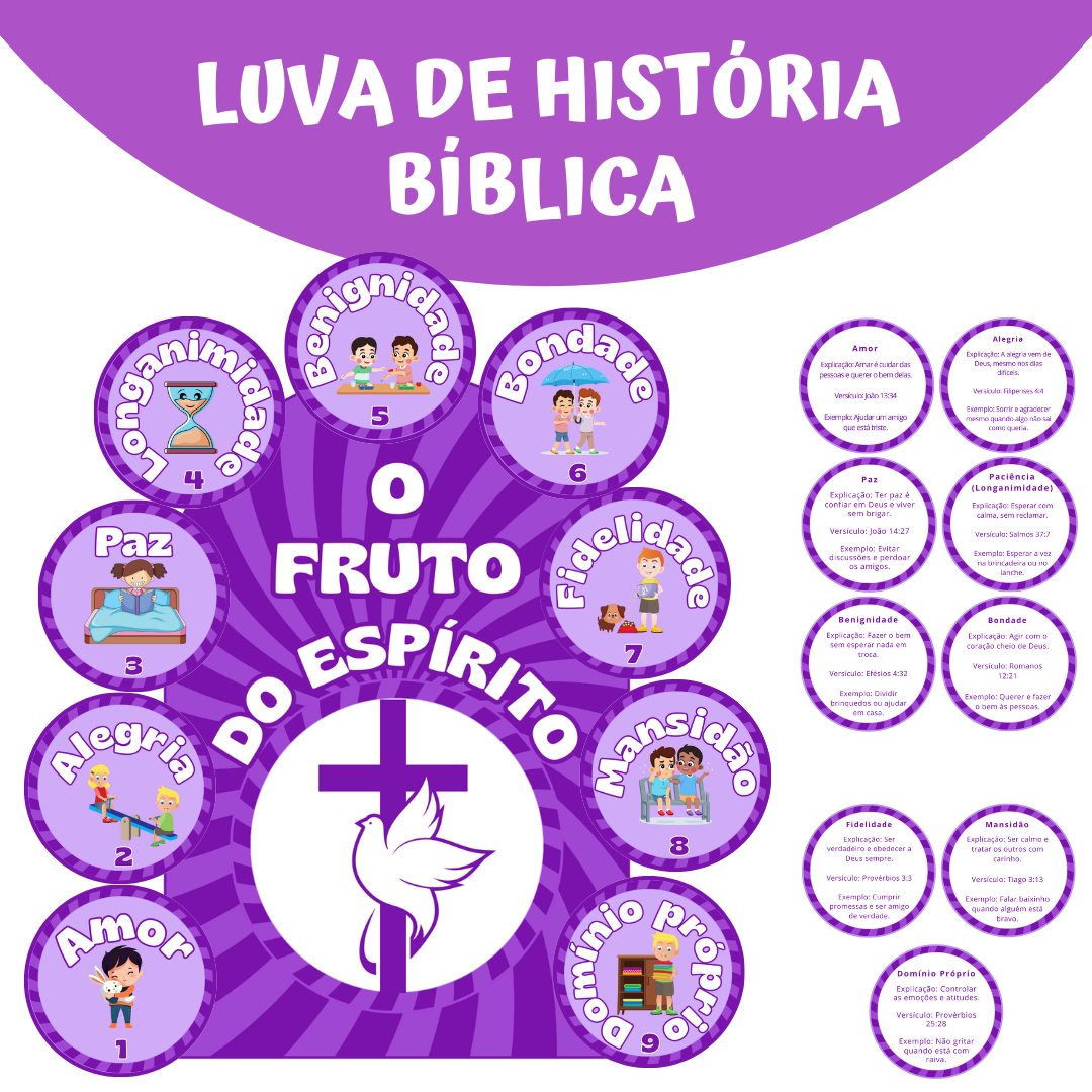 LUVA DE HISTÓRIA BÍBLICA O FRUTO DO ESPÍRITO