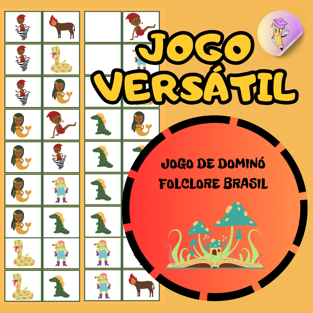 Jogo de Dominó Personagens do Folclore Brasileiro