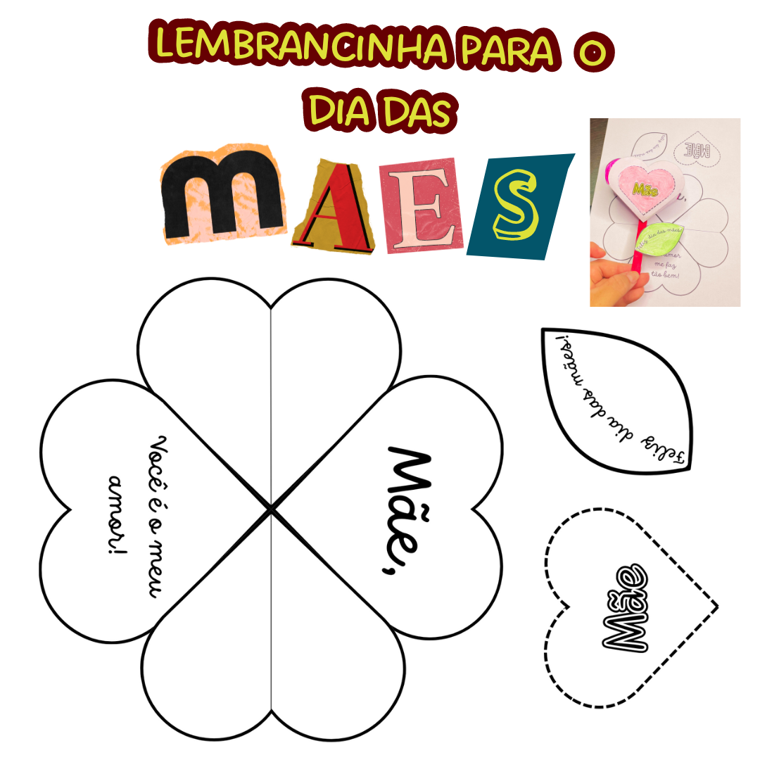 Flor coração mensagem dia das mães