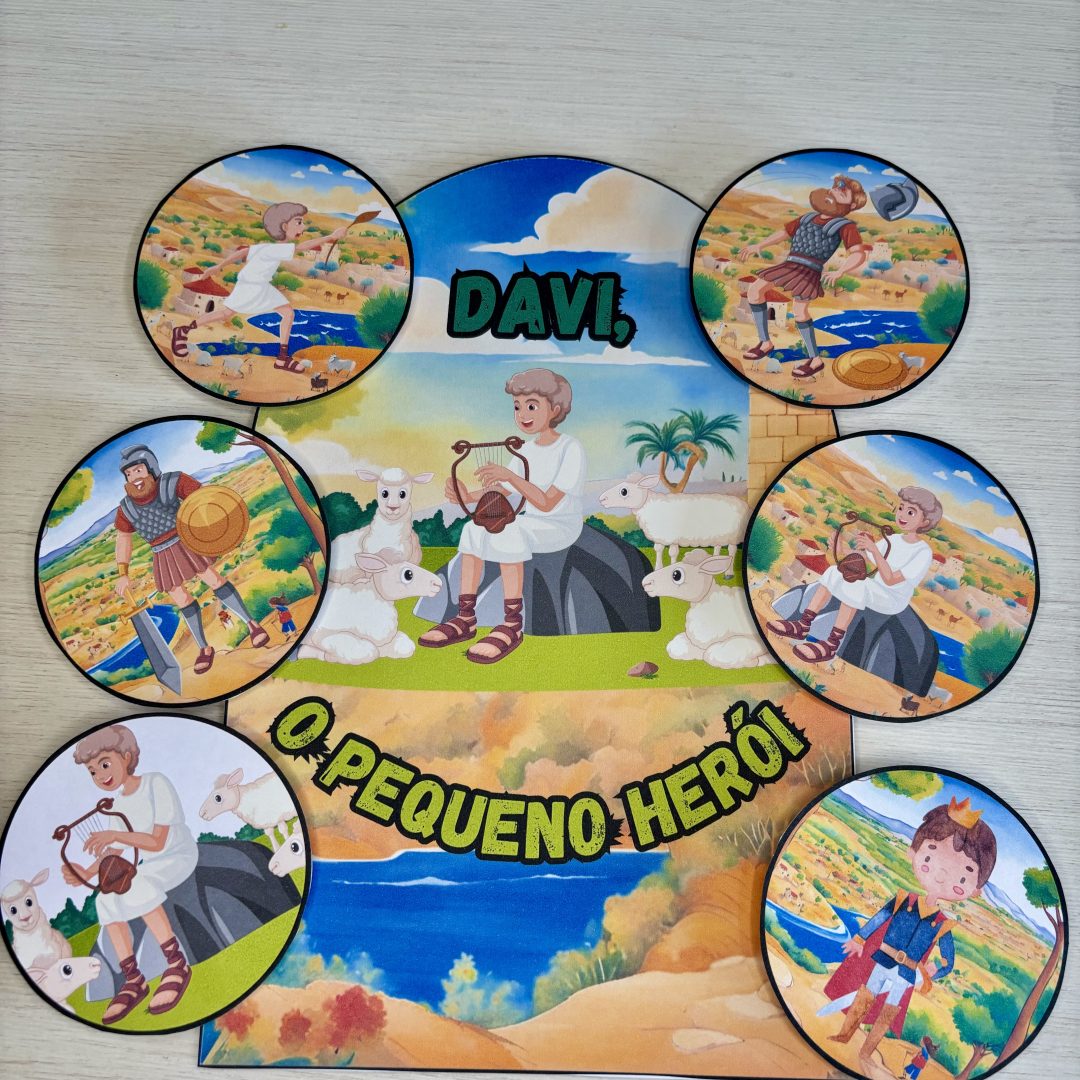 Luva de História Bíblica: Davi e Golias