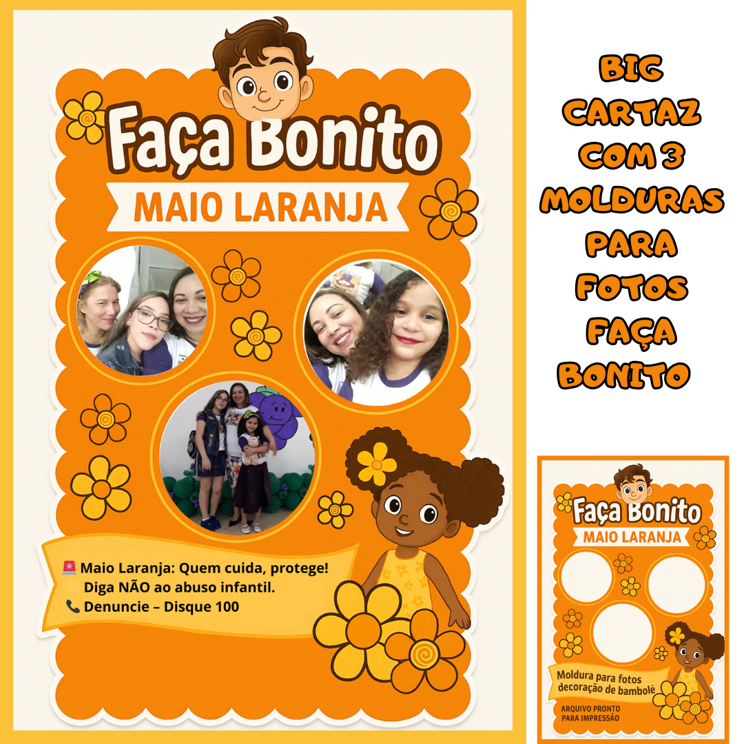 Cartaz com Moldura para Fotografias "Faça Bonito"