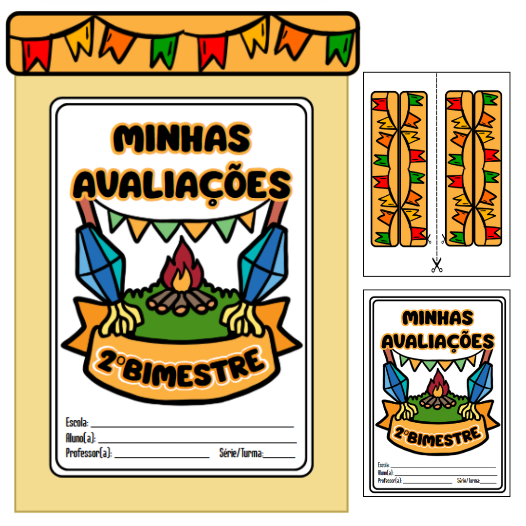 Decoração para envelope Escolares - Bandeirinha Junina