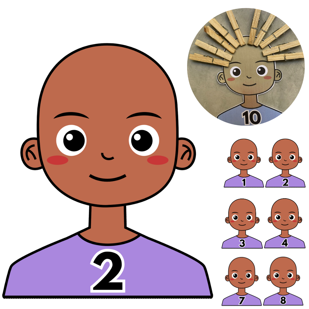 JOGO EDUCATIVO: CABELO DE PREGADOR - MENINO ATÉ 10