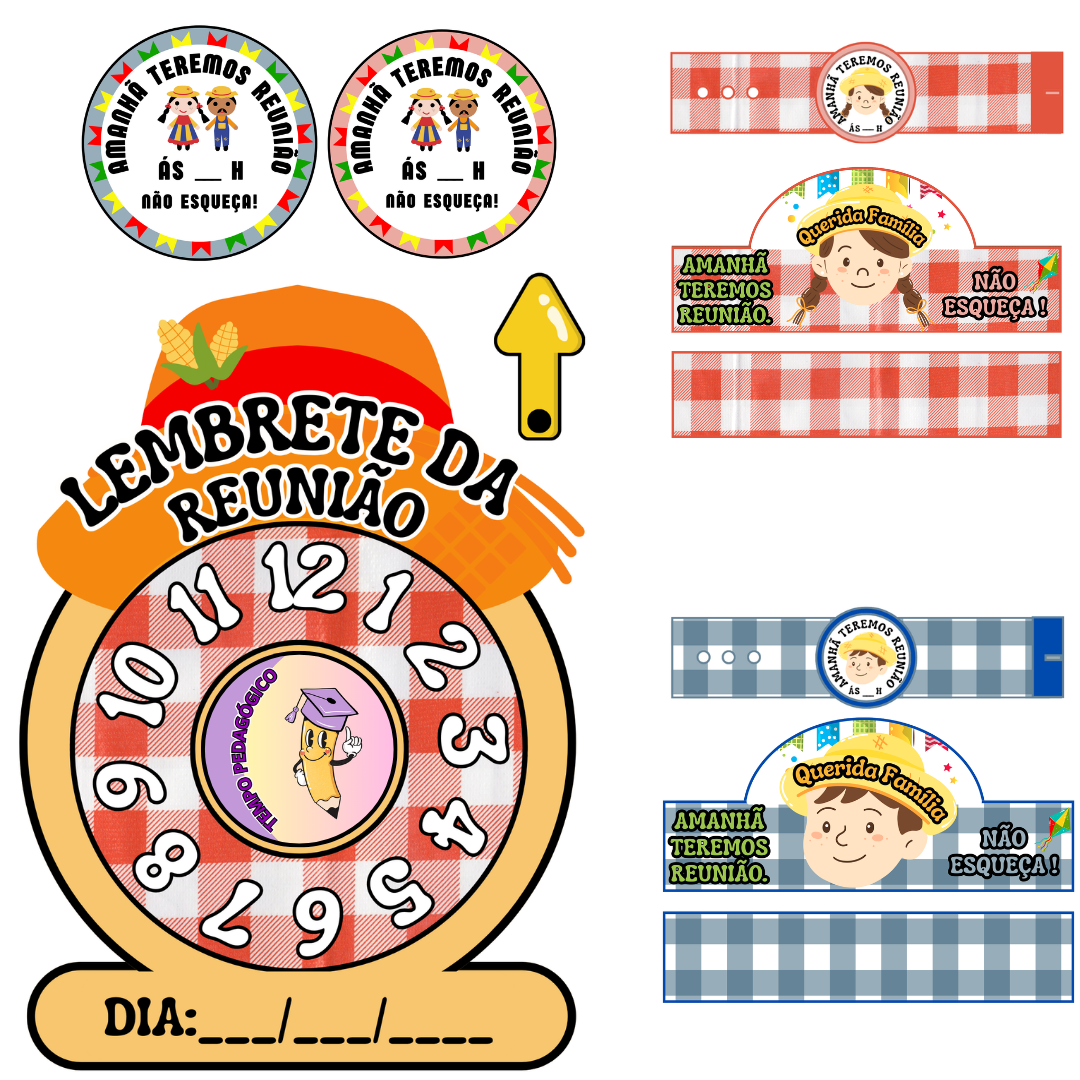 KIT LEMBRETE REUNIÃO CAIPIRA