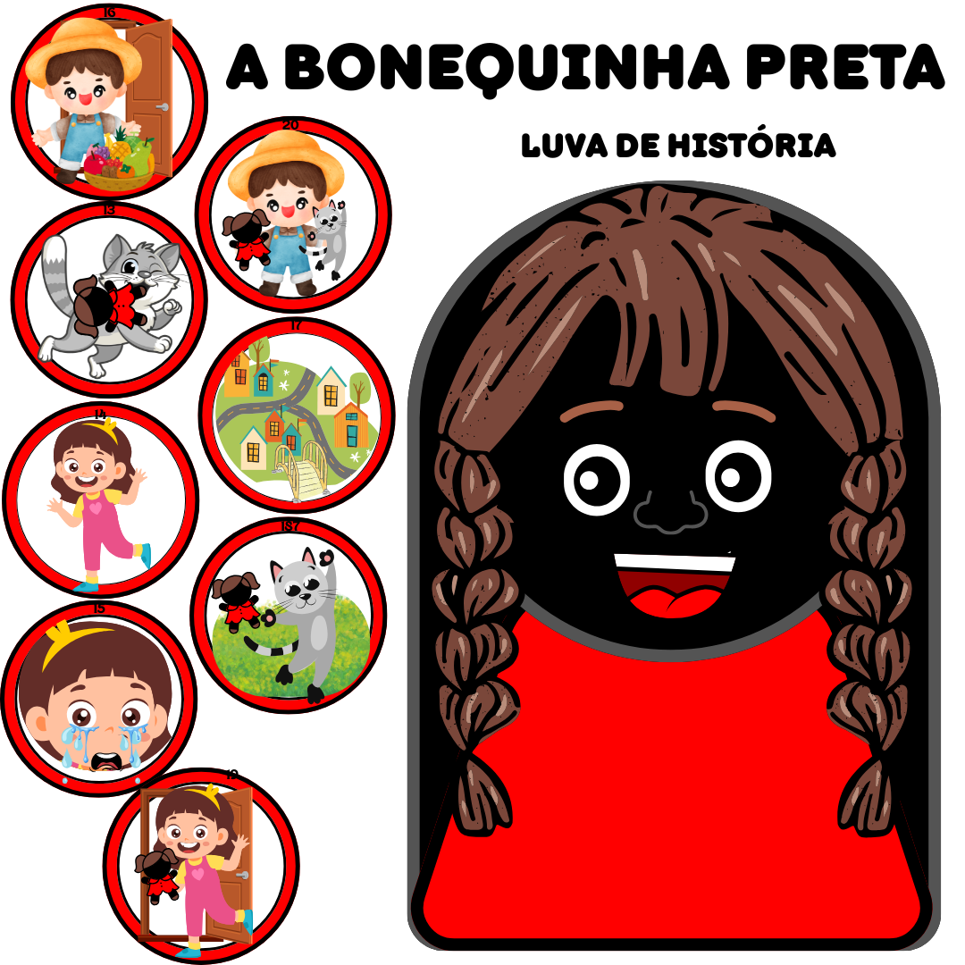 LUVA DE HISTÓRIA A BONEQUINHA PRETA
