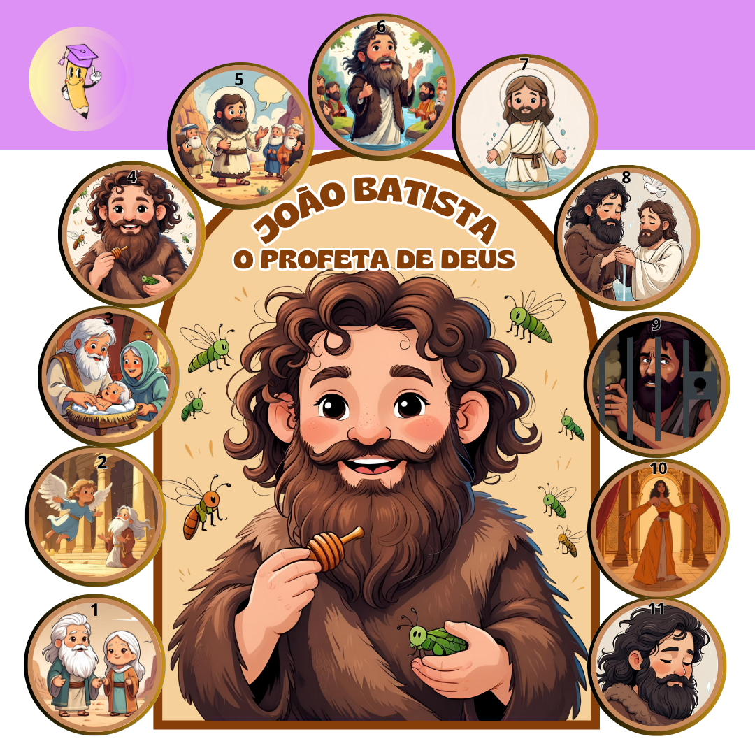 KIT João Batista – O Profeta | Luva de História Bíblica + Quebra-Cabeças