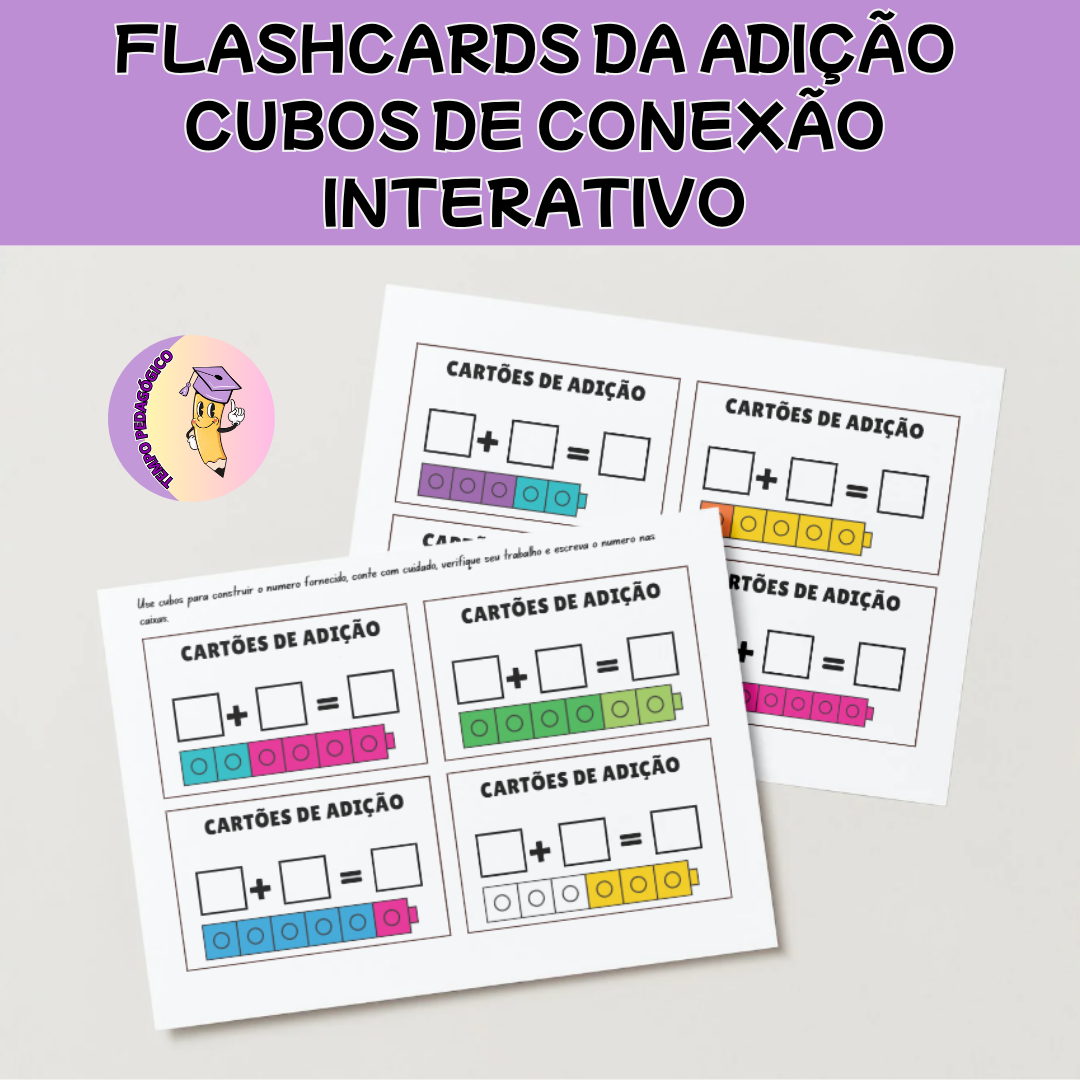 16 Flashcards Adição de Cubos de Conexão interativo